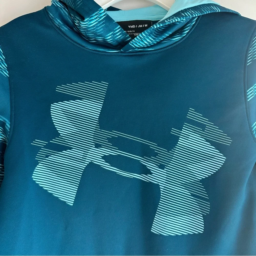 Under Armour Kids Hoodie Sweatshirt Size M Turquoise Blue - Picture 2 of 16